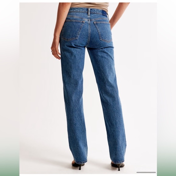 Abercrombie jeans 90s straight leg mid rise Size 35 / 20 new with tags - Picture 3 of 15